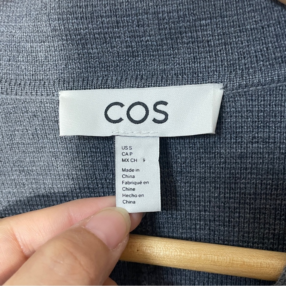 COS Women's Gray Knitted Waisted Blazer 100% Wool Size Small - Picture 5 of 14